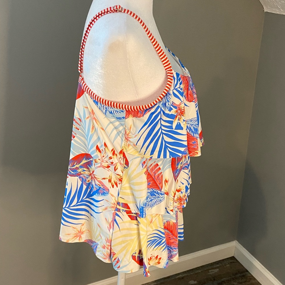 NWT Beach house blue and coral women’s tankini - Picture 3 of 10